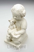 Beeld 3801c meisje met boek/beer ivoor