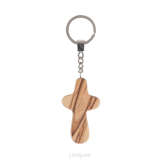 Keyring Cross Olivewood