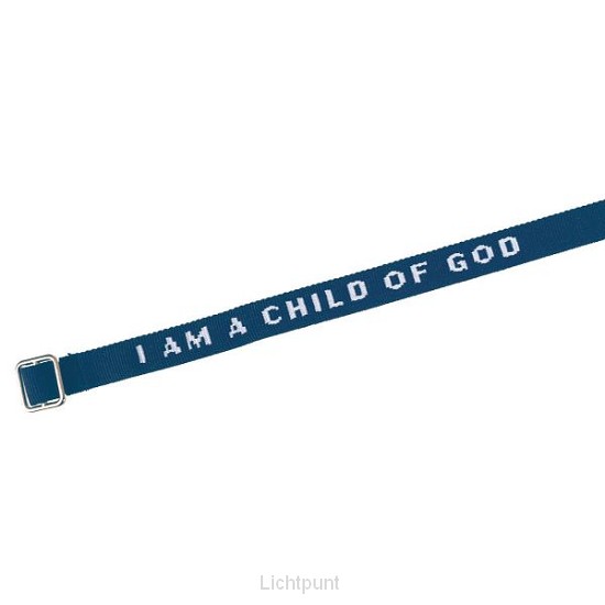 Geweven armband Blauw I am a child of Go