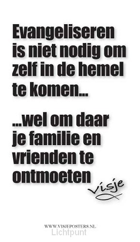 Kaart visje evangeliseren is niet no