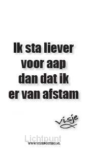 Kaart visje ik sta liever voor aap