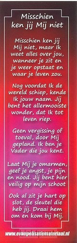 Boekenlegger misschien ken jij mij niet