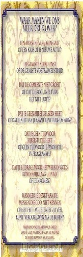 Boekenlegger waar maken we ons druk over