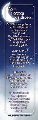Boekenlegger kind als ik 's avonds ga