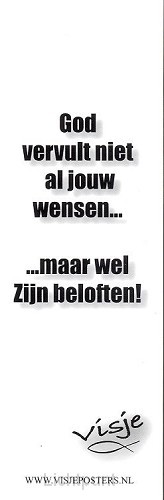 Boekenlegger visje God vervult niet al