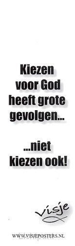 Boekenlegger visje kiezen voor God heeft