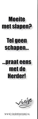 Boekenlegger visje moeite met slapen tel