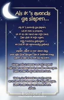 Kaart kind als ik 's avonds ga slapen