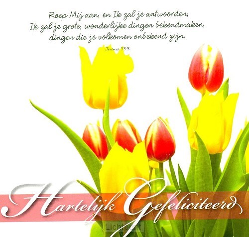 Wenskaart hartelijk gefeliciteerd