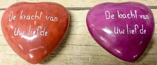 De kracht van Uw liefde paars hart steen