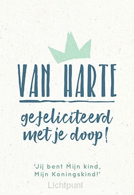 Wenskaart van harte gefeliciteerd doop