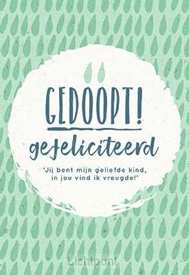 Wenskaart gedoopt gefeliciteerd