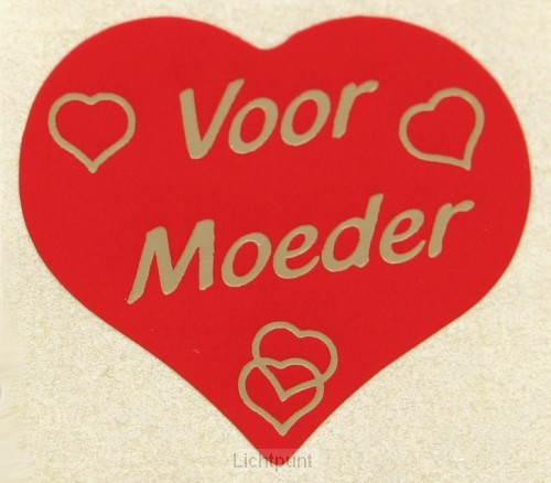 Stickerrol 500 voor moeder hart rood