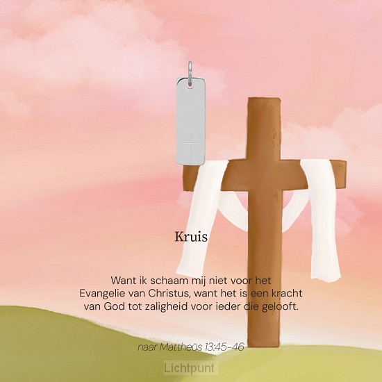 Zilveren hanger kruis Rom 1:16