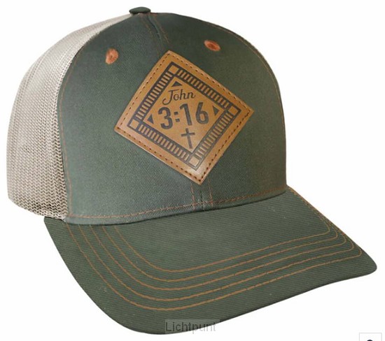 Men''''s cap John 3:16 leather patch