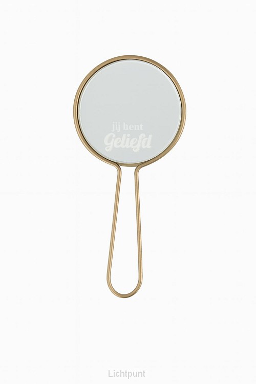 Handspiegel goud  Jij ben Geliefd