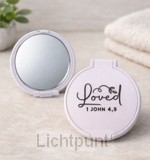 Plastic mirror white Loved 1 John 4:9