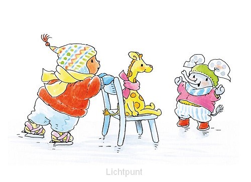 Ansichtkaart 15x10,5 bobbi schaatst