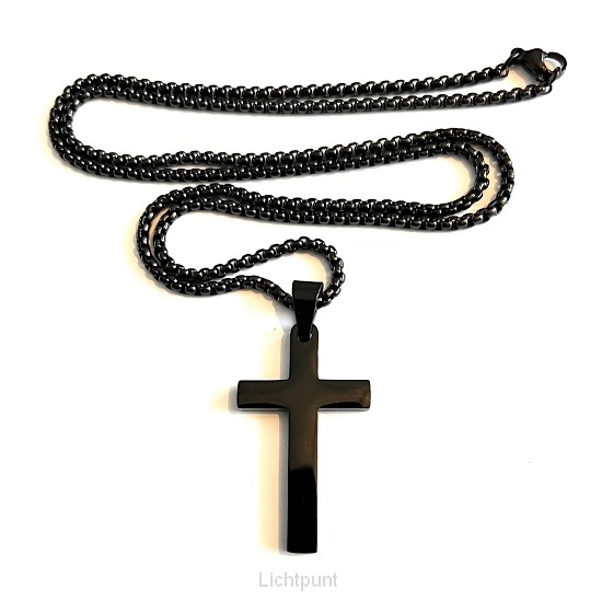 Ketting kruis zwart man