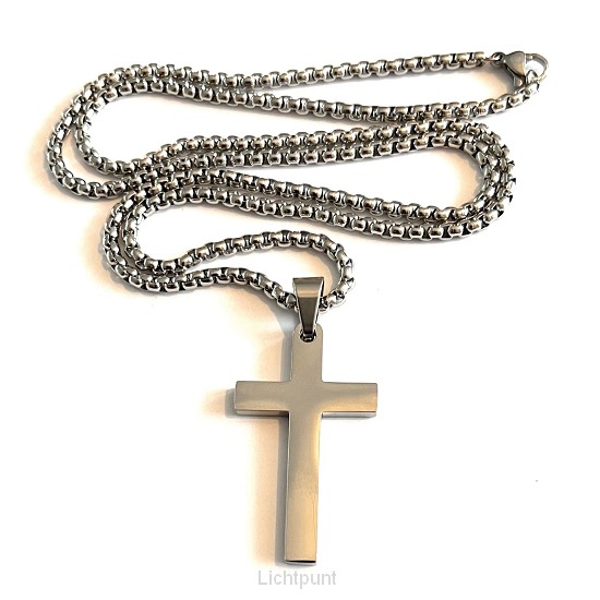 Ketting kruis zilver man