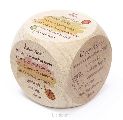 Kubus hout lieve Heer ik wil u beda...