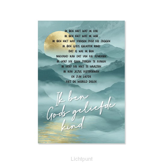 Plexiglas A5 Gods geliefde kind groen