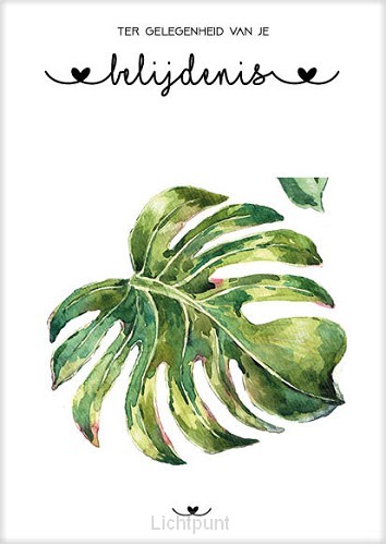 Kaart belijdenis groen blad