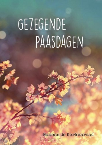 Paaskaart gezegende paasdagen bloesem