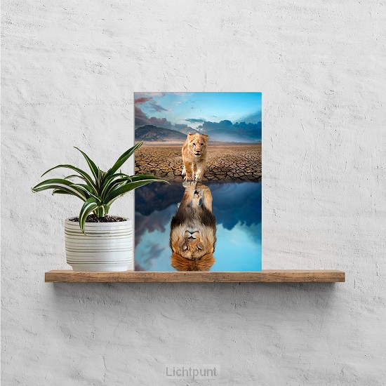 Plexiglas welpje & leeuw