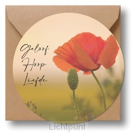 Cirkelcadeau klaproos geloof hoop en lie