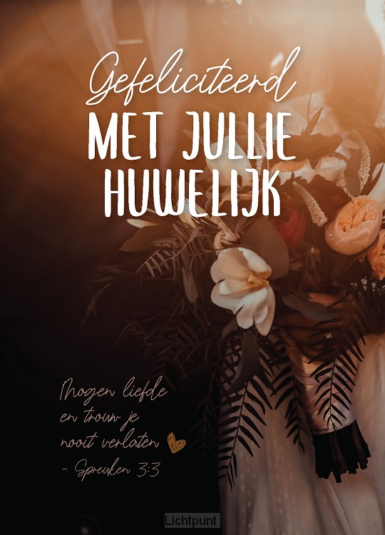 Wenskaart gefeliciteerd huwelijk
