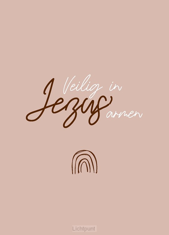 Wenskaart veilig in Jezus armen