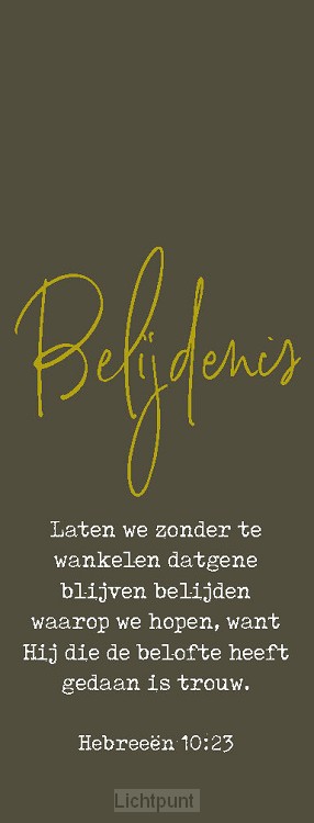 Boekenlegger belijdenis hebreeen 10:23