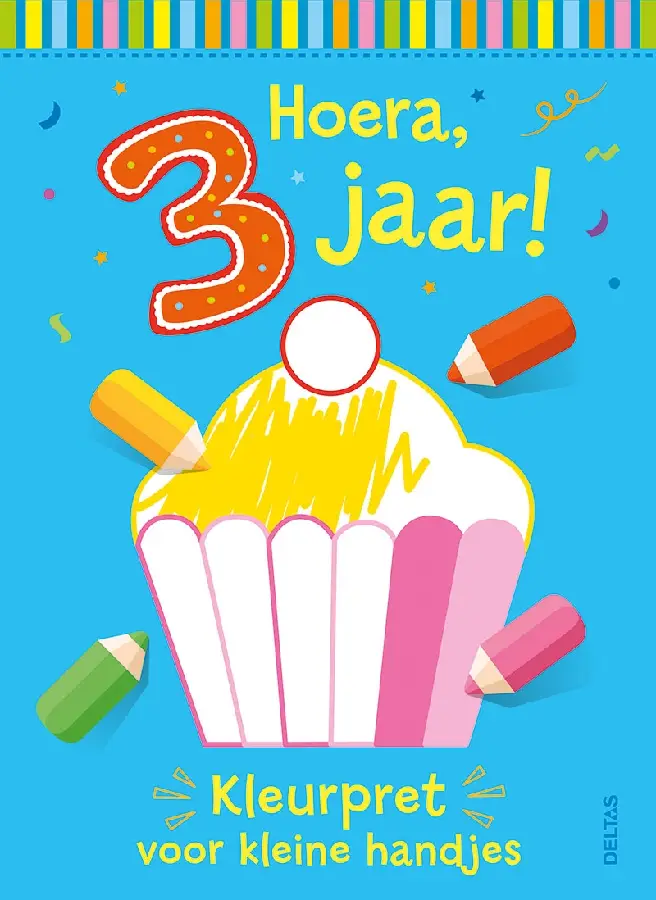 Hoera, 3 jaar! kleurpret voor kleine han