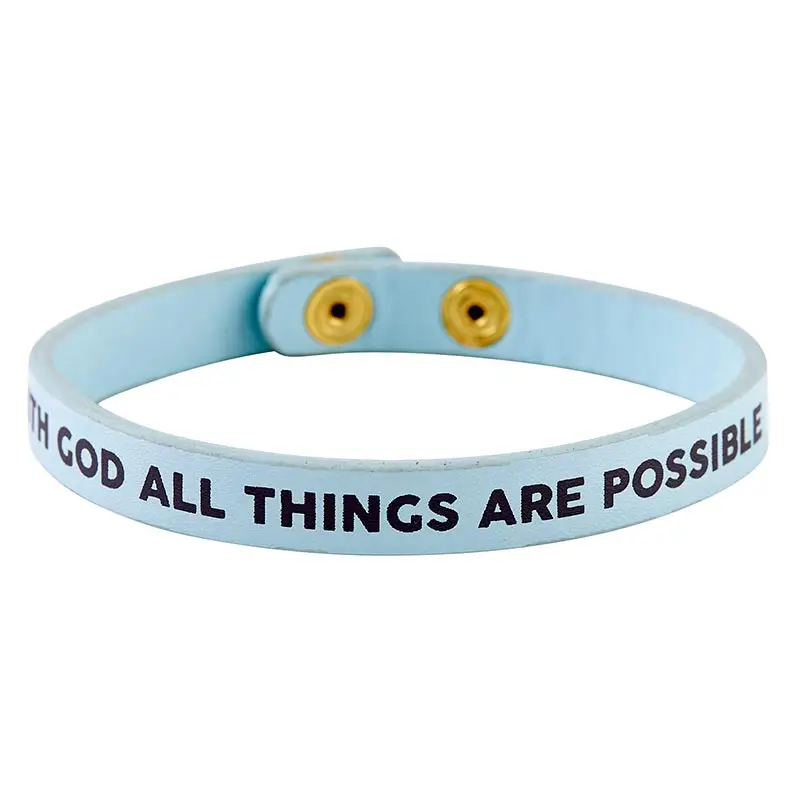 Leather snap bracelet all things possib