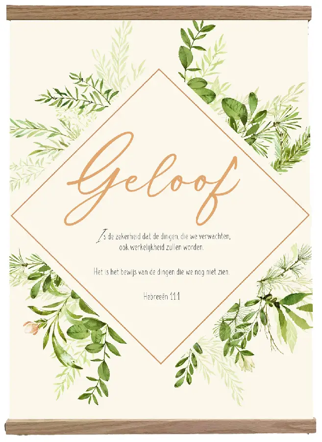 Poster textiel 40x50cm geloof frame