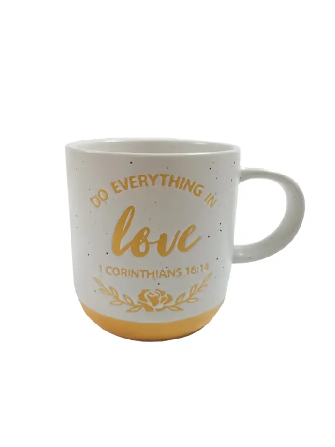 Stoneware mug 460ml  Love 1 Cor 16:14