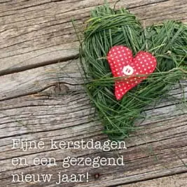 Kerstkaart hart fijne kerstdagen en een