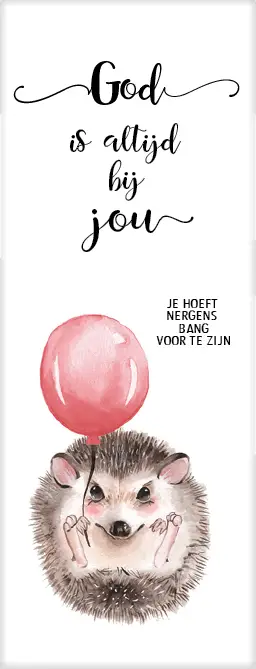 Boekenlegger egeltje God is altijd bij j
