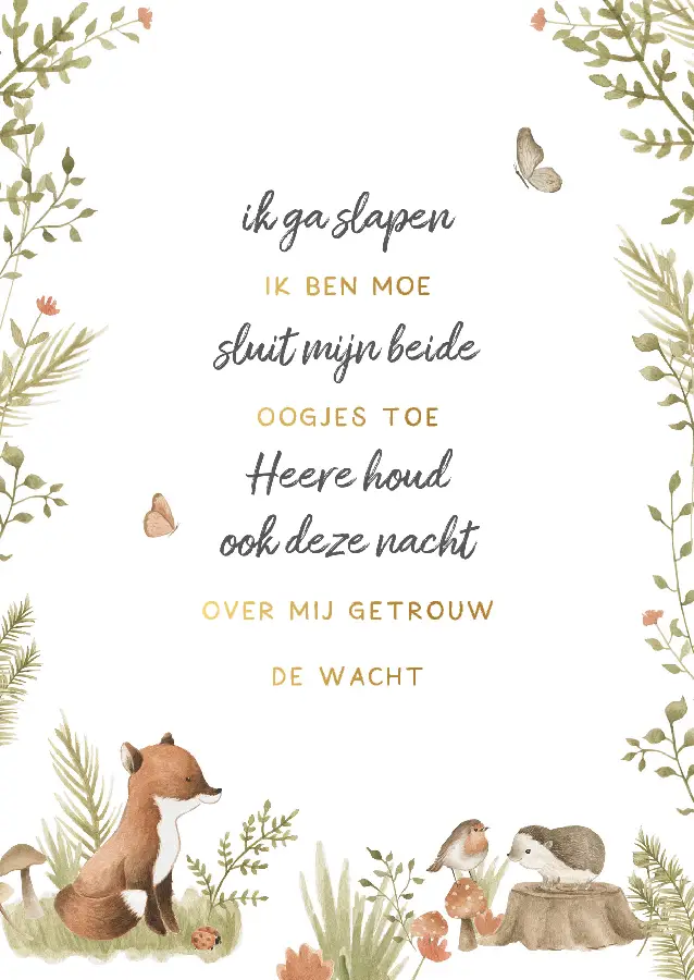 Poster A4 Ik ga slapen ik ben moe