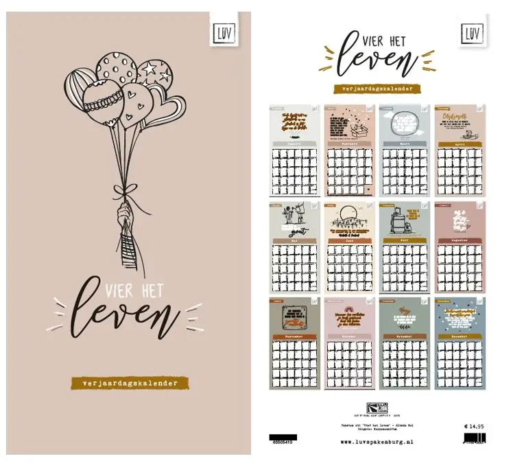 Verjaardagskalender Vier het leven  LUV