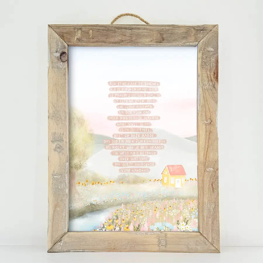 Schilderij A3 Kijk eens naar de bloemen