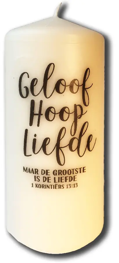 Kaars geloof hoop en liefde