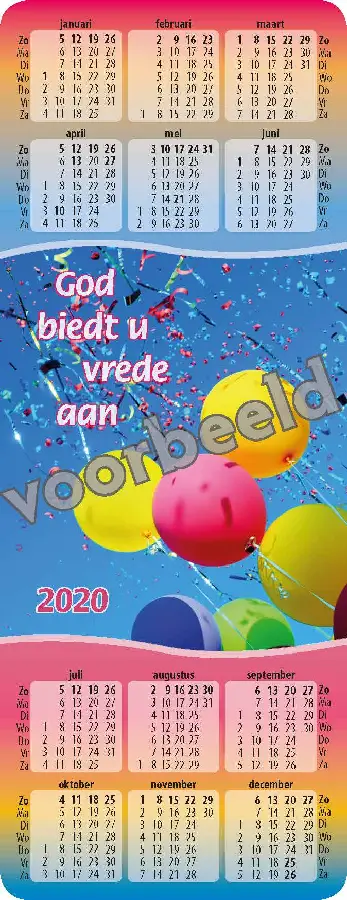Kalendertje 2026 set 10 stuks
