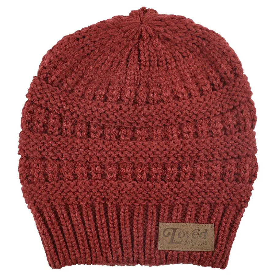 Ponytail Beanie Loved Red