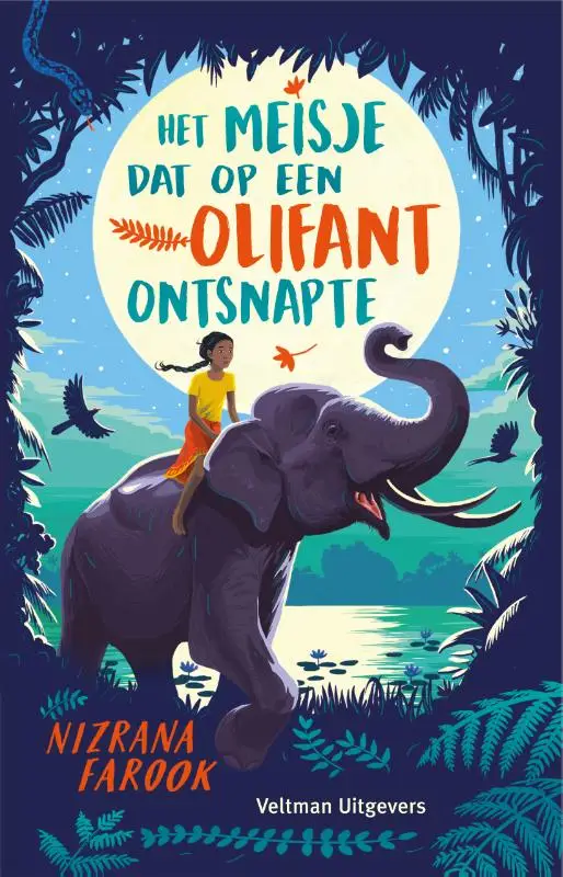 Meisje dat op een olifant ontsnapte