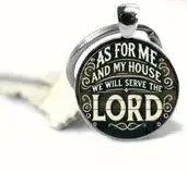 Keyring Metal/Epoxy As for me and my hou