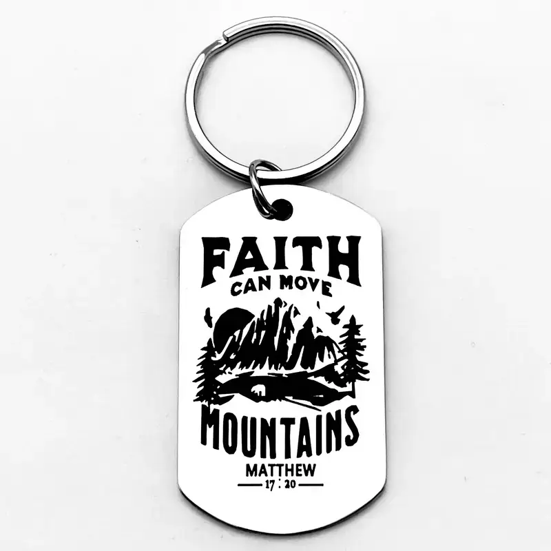Keyring Metal ID Tag Faith can move moun