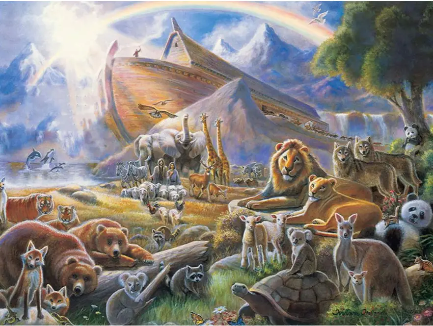 Noah''''s Arc with mountains 40x50cm