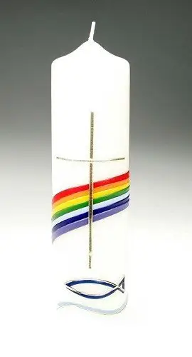 Kaars  Regenboog 22cm